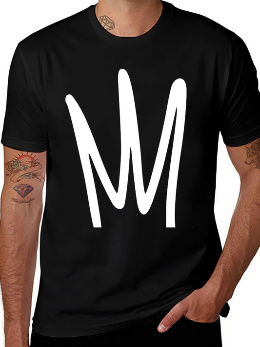 Bold Minimalist Graphic Tee - Black Cotton Blend