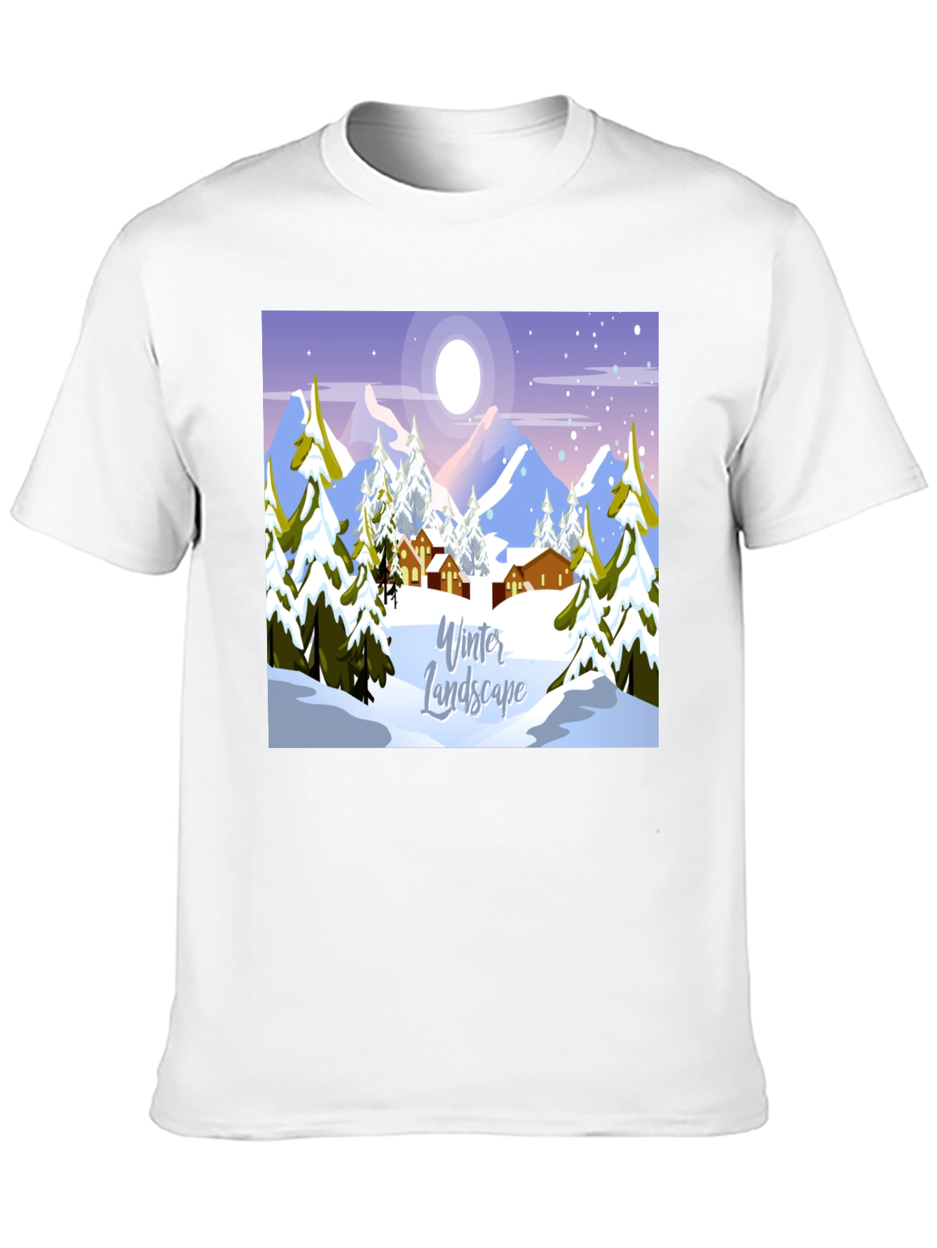 Winter Landscape Graphic Tee - Black