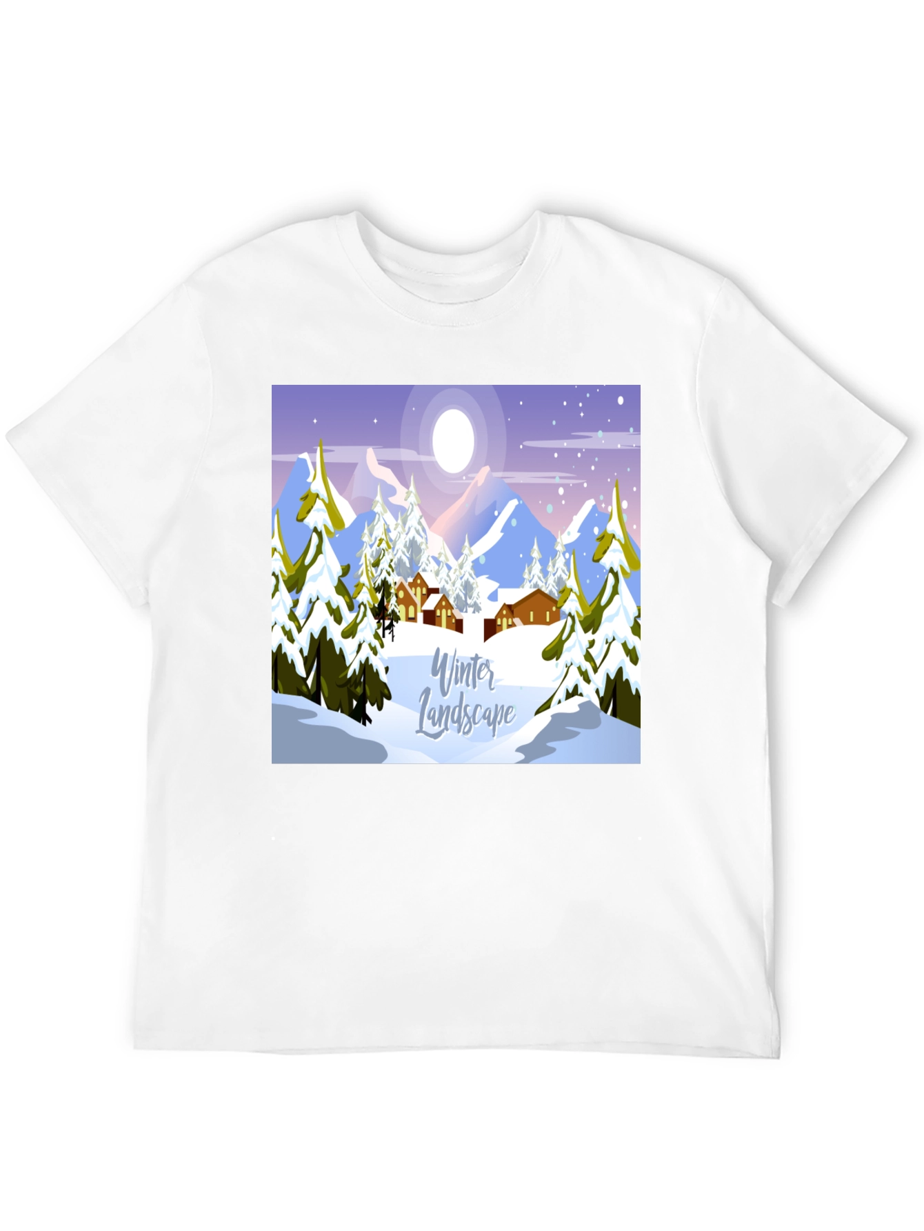 Winter Landscape Graphic Tee - Black