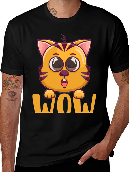 WOW Cat T-Shirt - Cute Cartoon Kitten Tee
