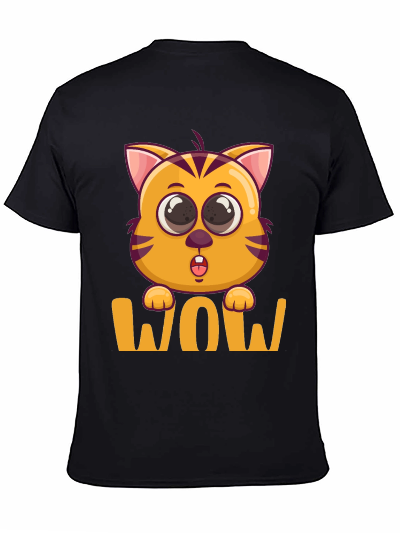 WOW Cat T-Shirt - Cute Cartoon Kitten Tee