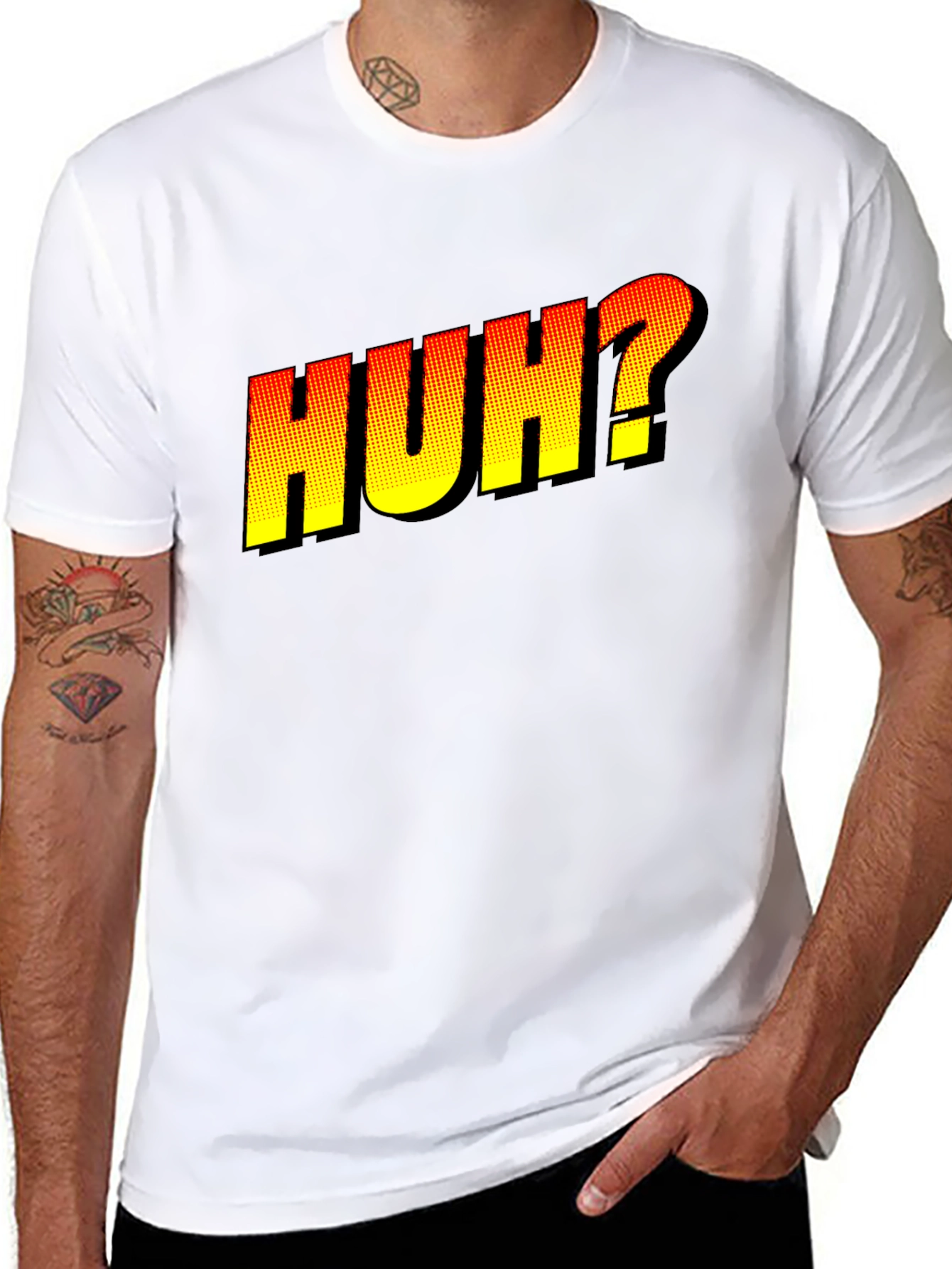 Huh? Graphic Novelty T-Shirt - Black