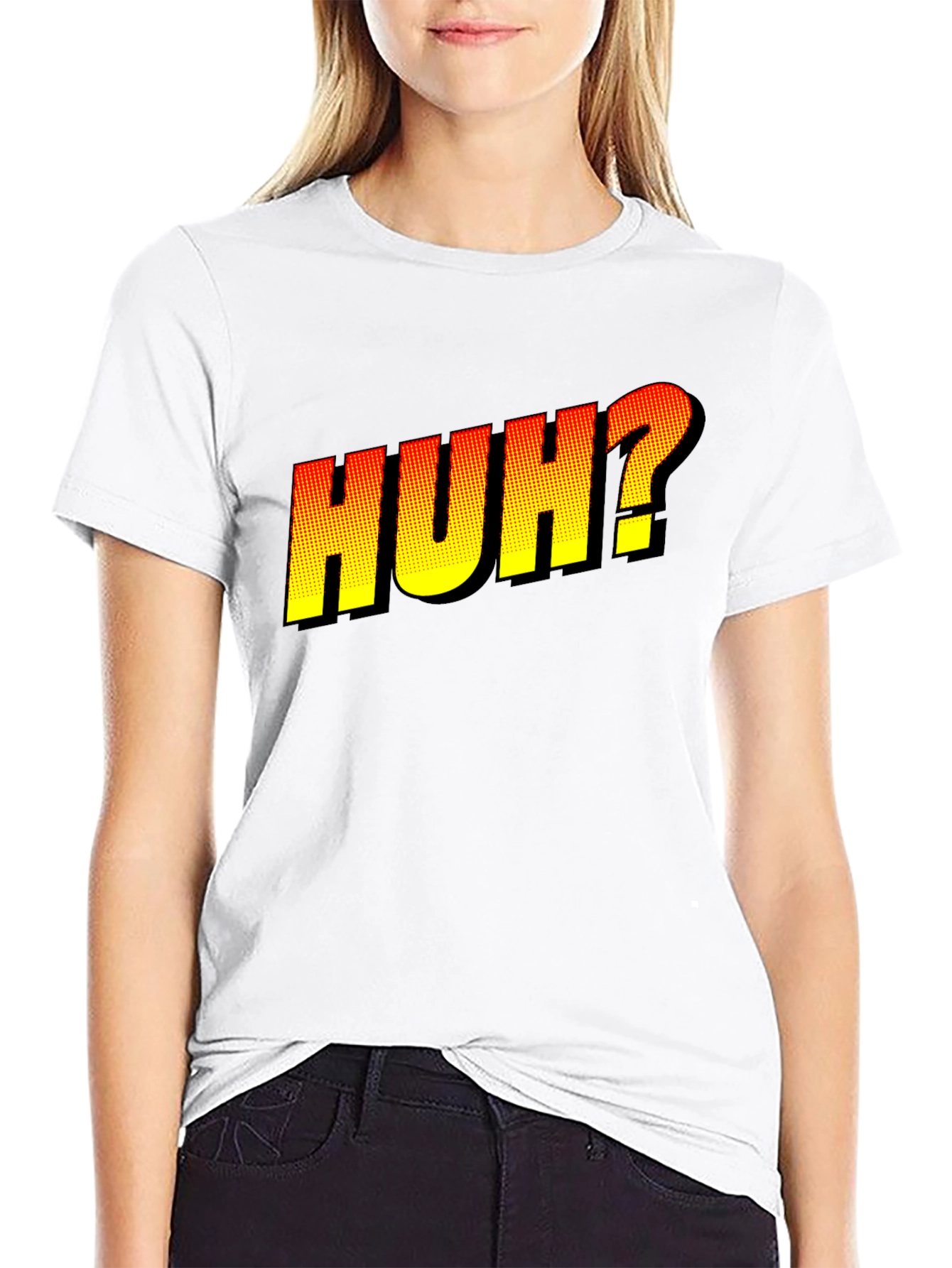 Huh? Graphic Novelty T-Shirt - Black