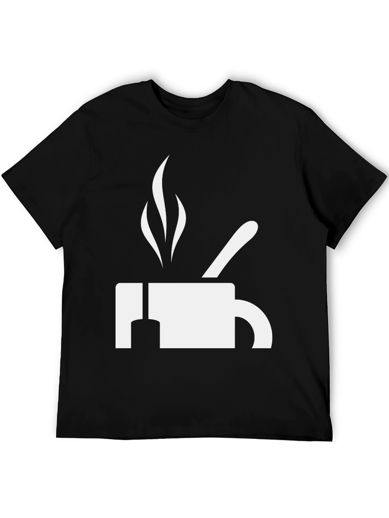 Coffee T-Shirt - White Graphic on Black Cotton Tee