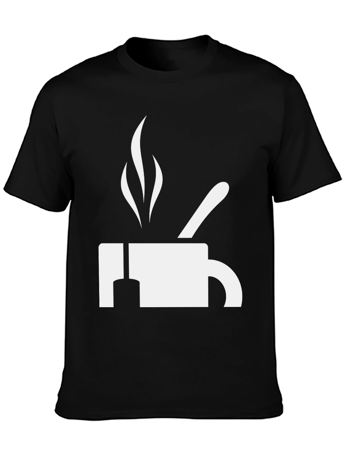 Coffee T-Shirt - White Graphic on Black Cotton Tee