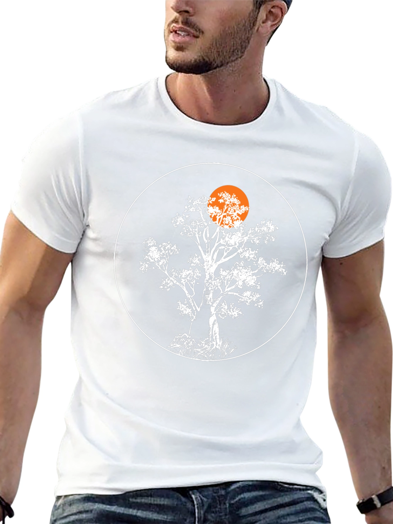 Tree Silhouette Graphic Black T-Shirt