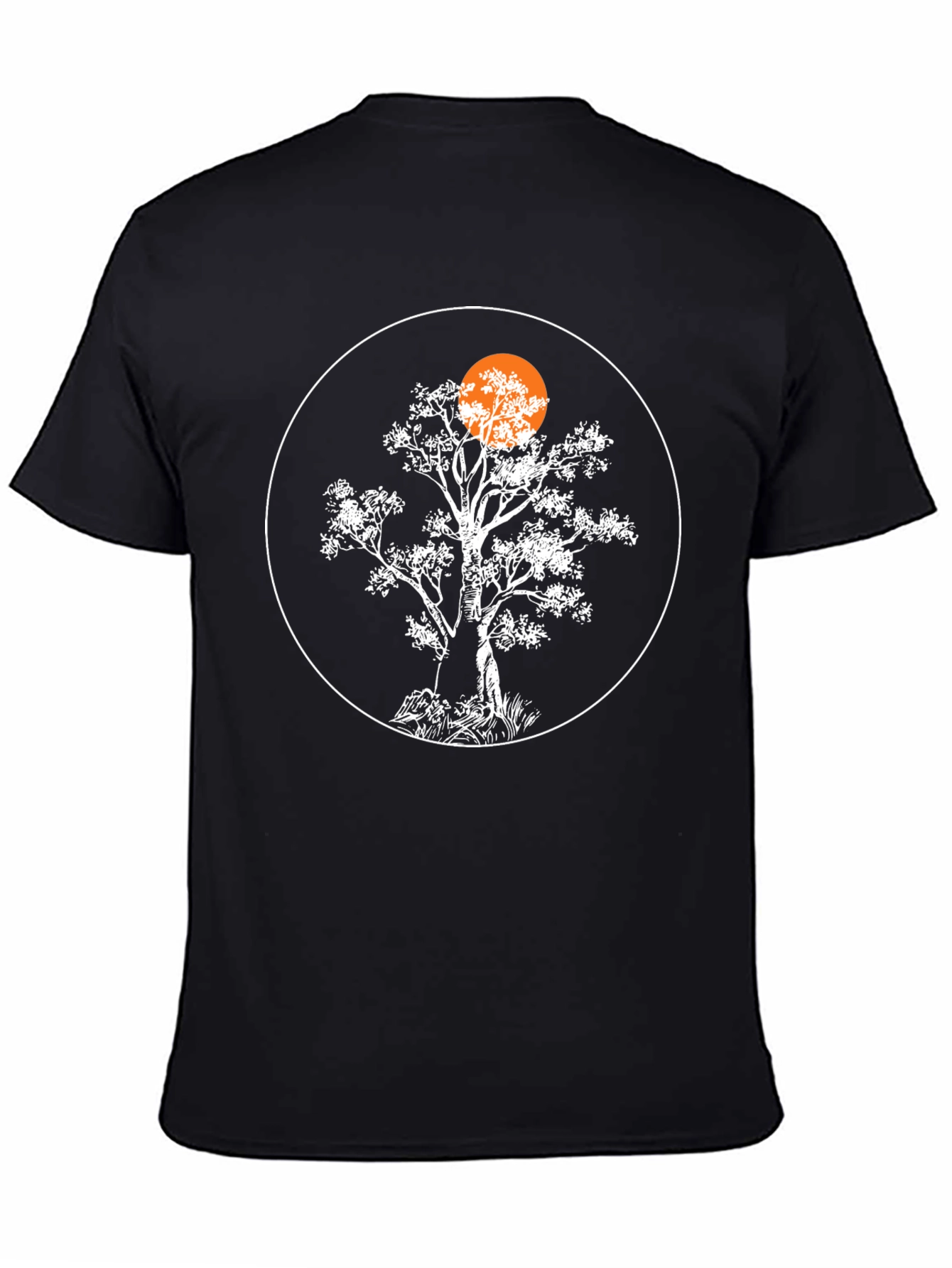 Tree Silhouette Graphic Black T-Shirt