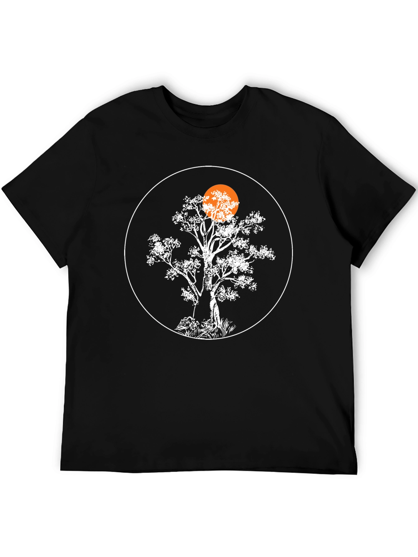 Tree Silhouette Graphic Black T-Shirt