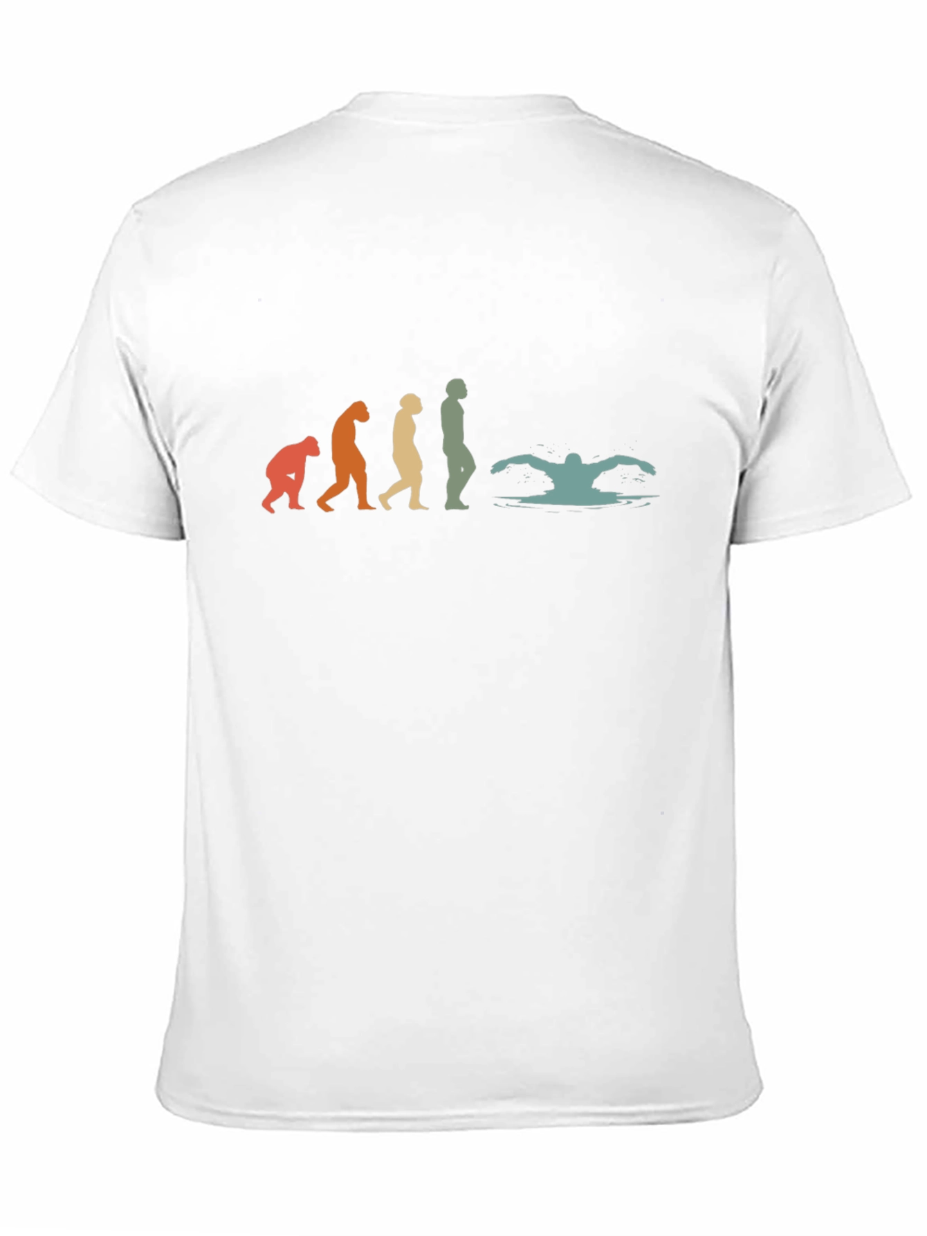 Evolution of Swimming Black T-Shirt