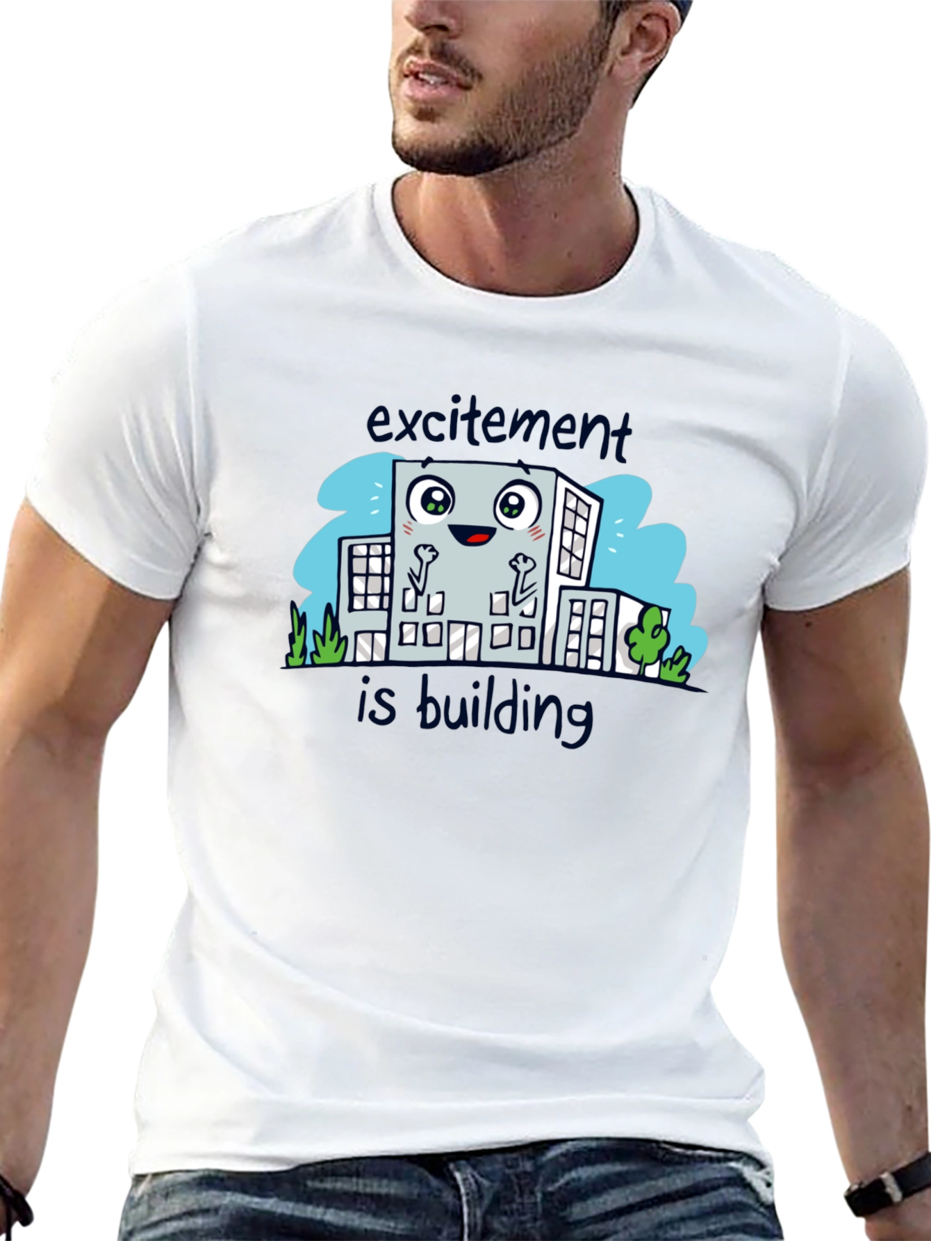 Excitement is Building Black Graphic Tee
