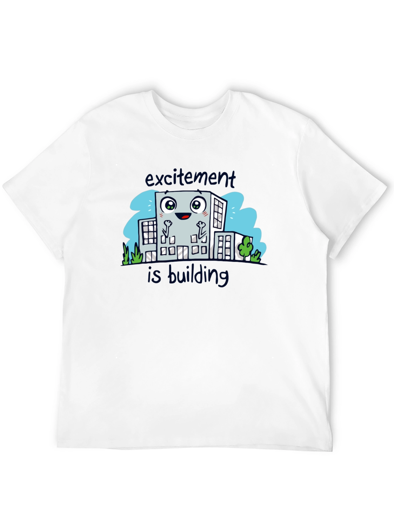 Excitement is Building Black Graphic Tee