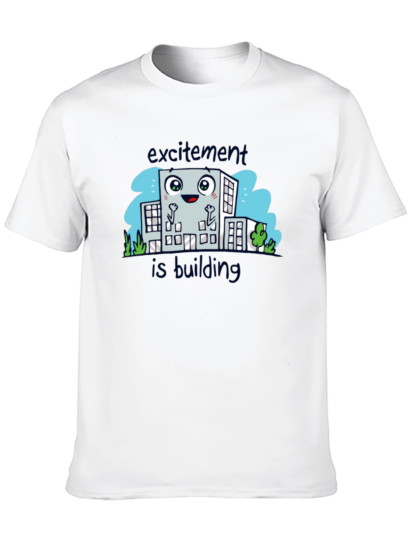 Excitement is Building Black Graphic Tee