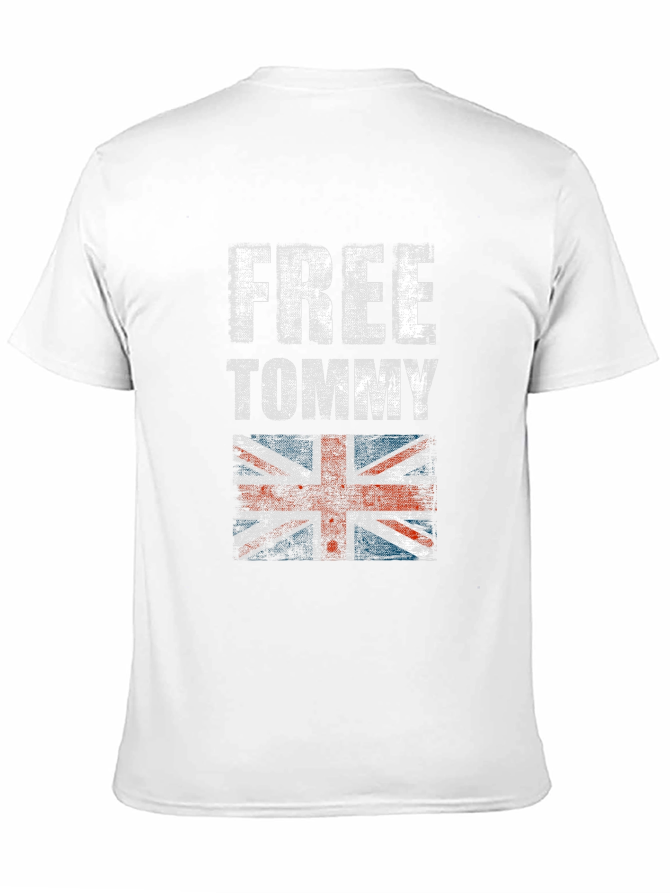 Free Tommy Tee - British Flag Distressed Print