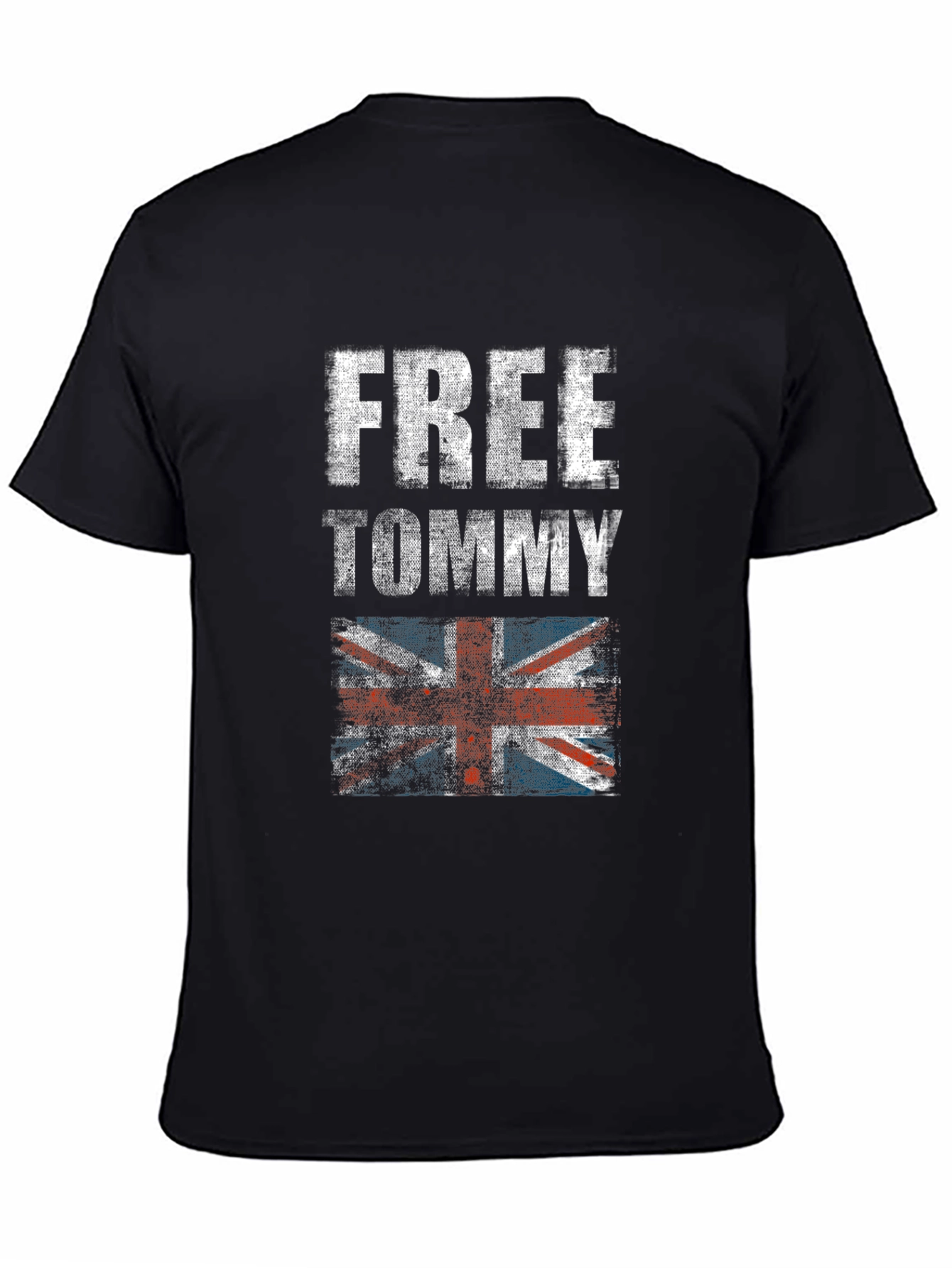 Free Tommy Tee - British Flag Distressed Print