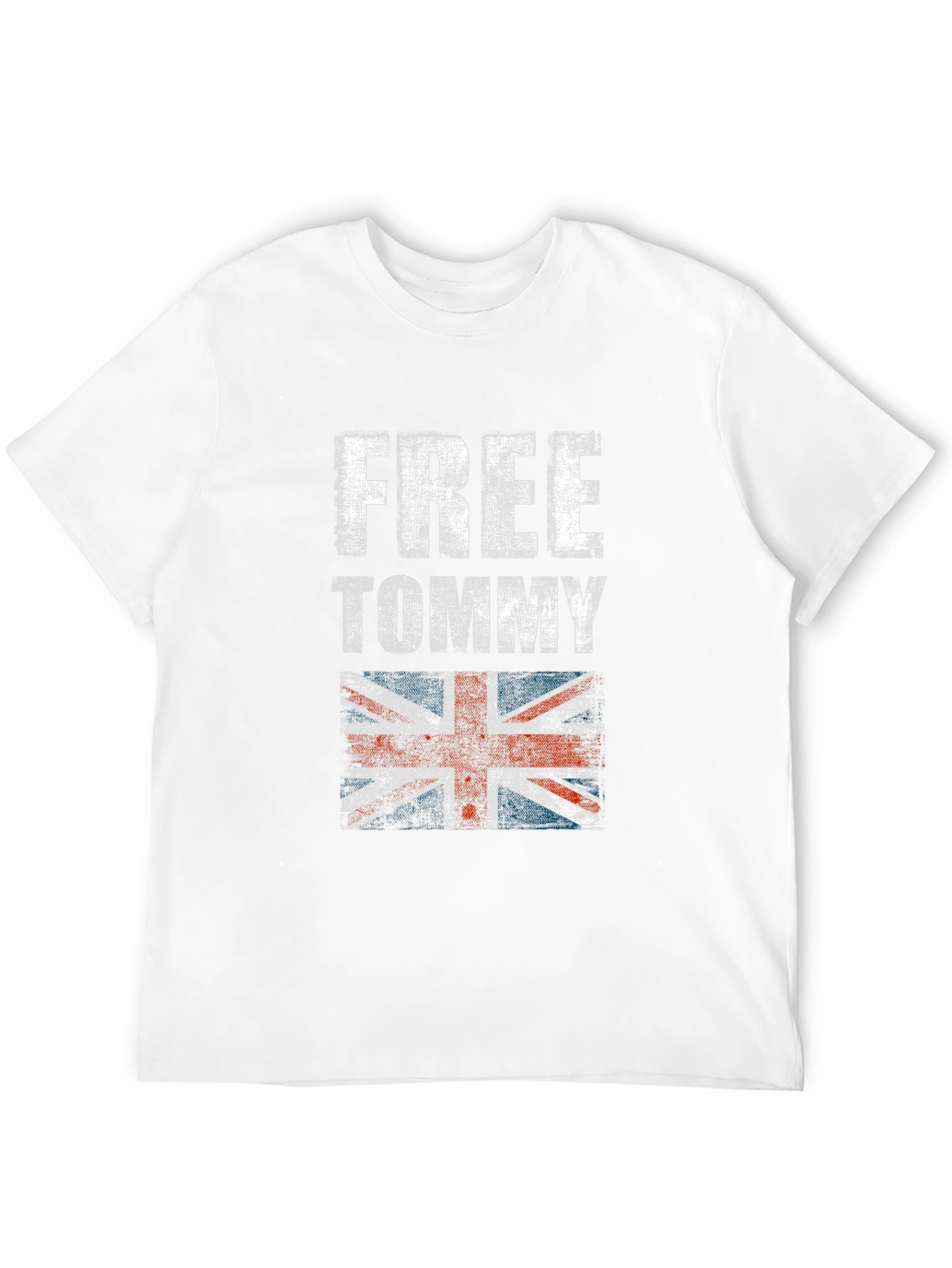 Free Tommy Tee - British Flag Distressed Print