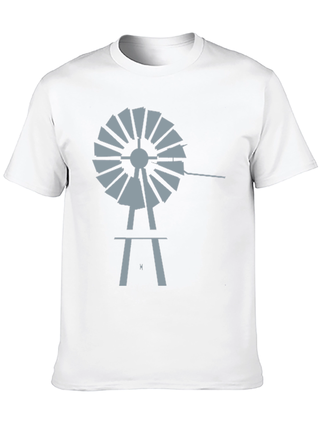 Windmill Graphic Tee - Black Cotton Casual Shirt