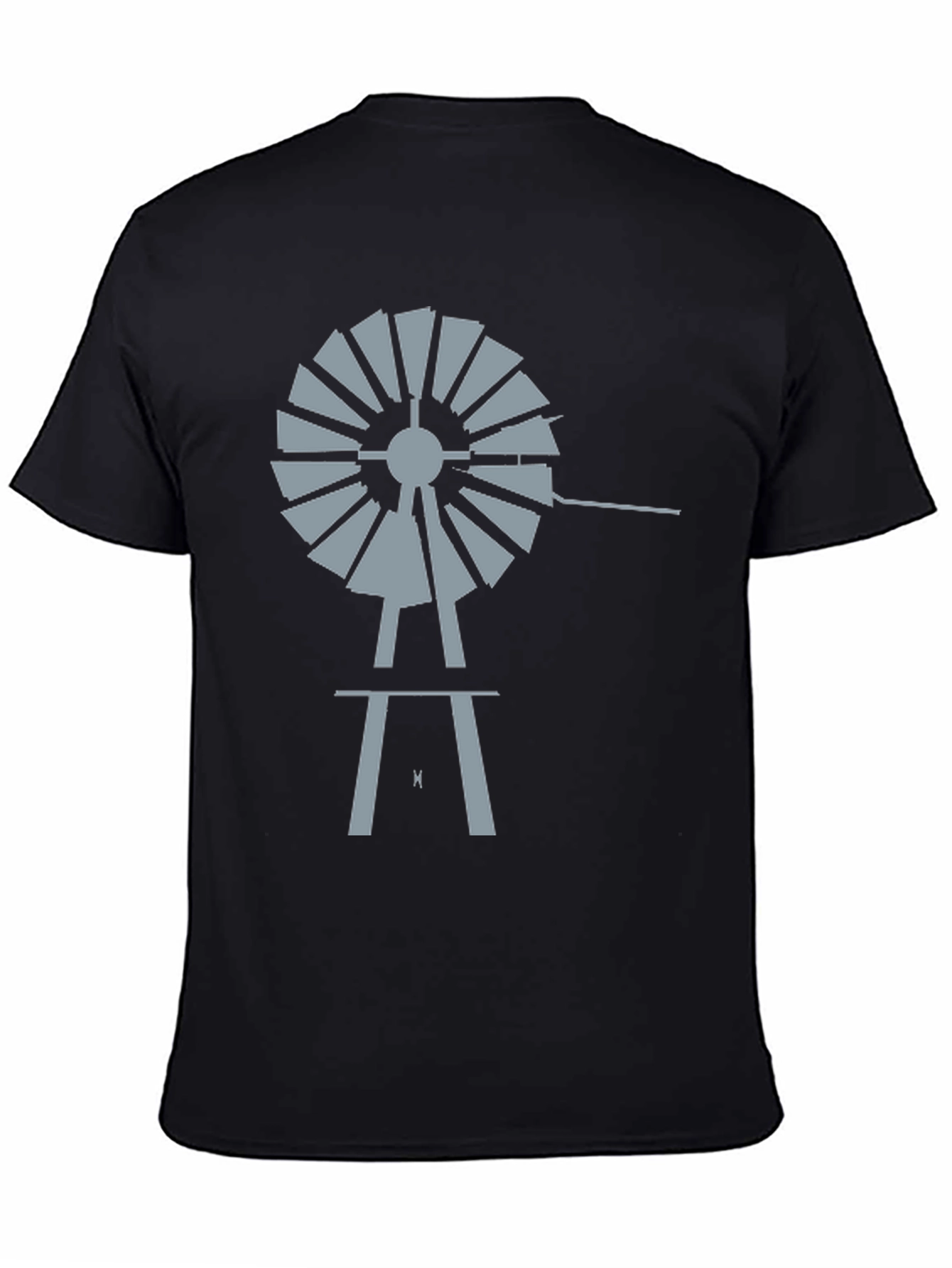 Windmill Graphic Tee - Black Cotton Casual Shirt