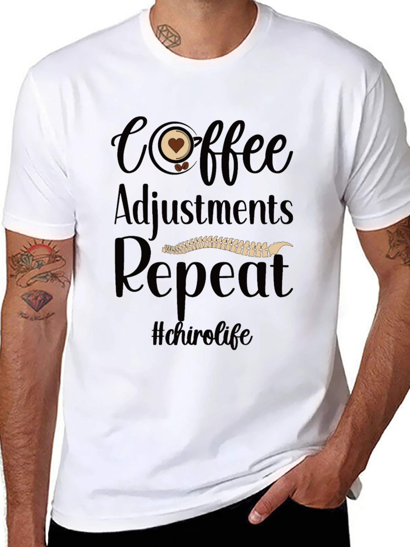 Chiropractor Coffee Adjustments Repeat T-Shirt