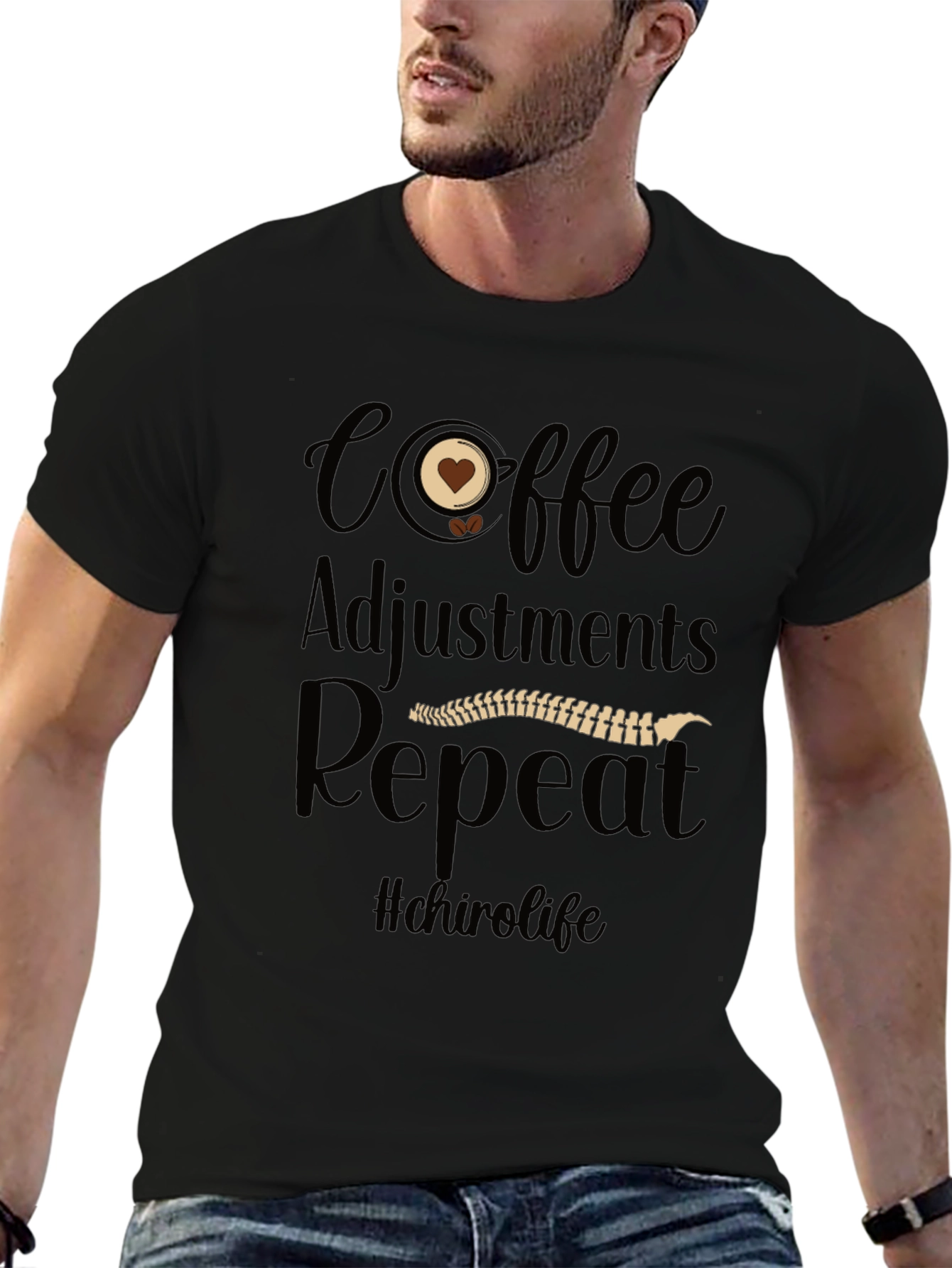Chiropractor Coffee Adjustments Repeat T-Shirt