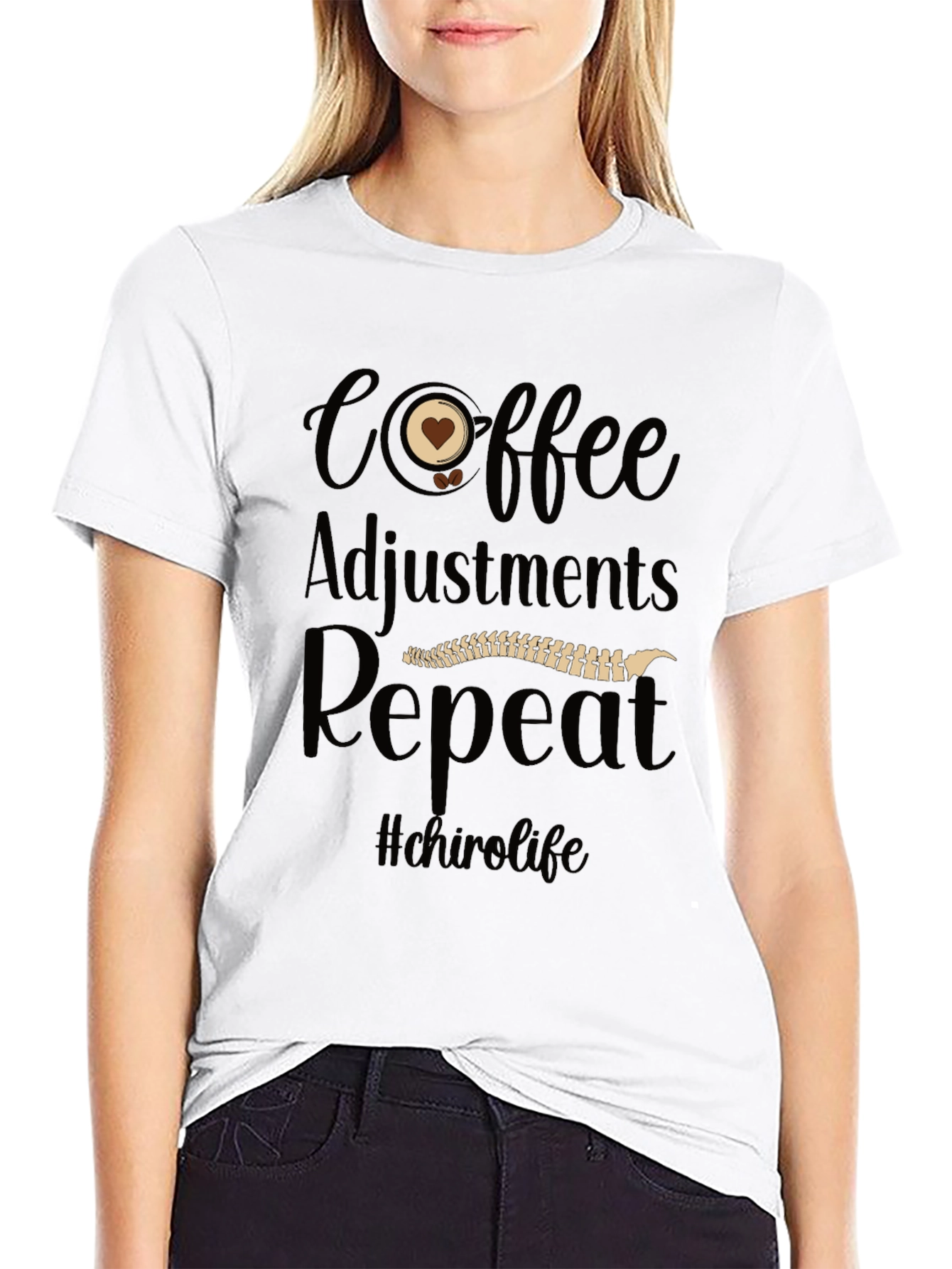 Chiropractor Coffee Adjustments Repeat T-Shirt