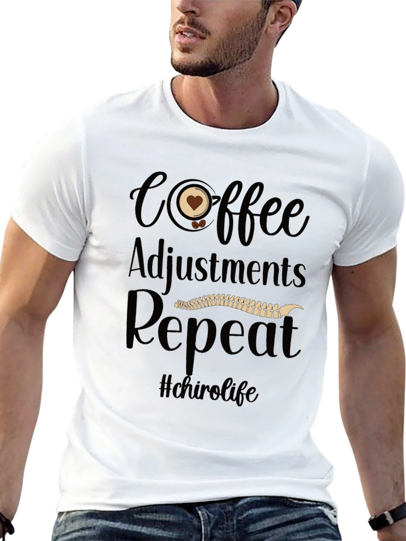 Chiropractor Coffee Adjustments Repeat T-Shirt