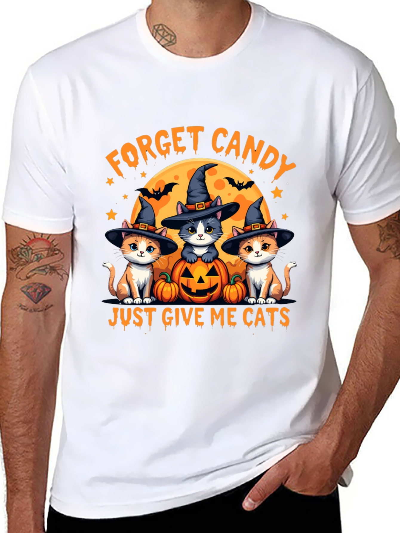 Forget Candy Give Me Cats Halloween T-Shirt