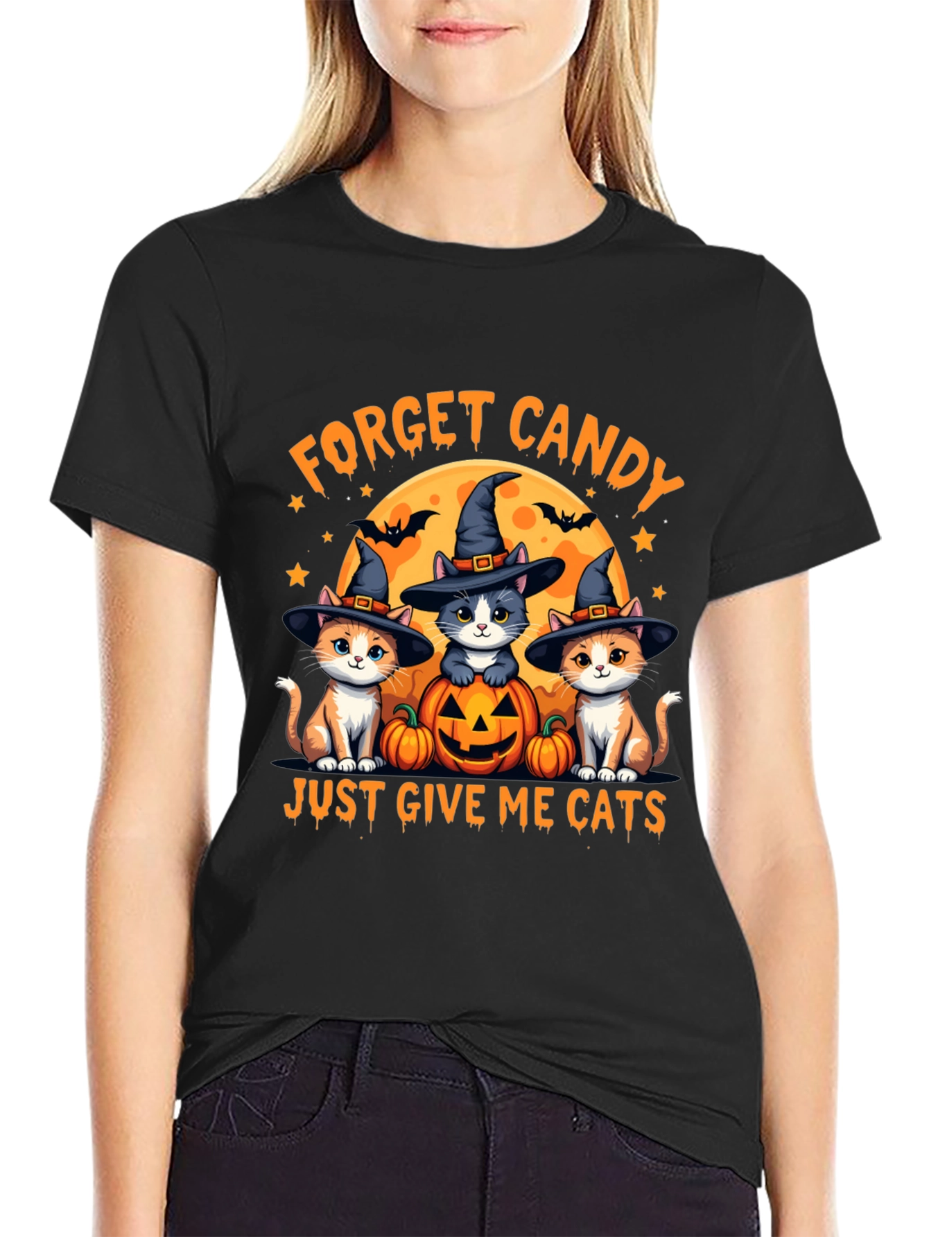 Forget Candy Give Me Cats Halloween T-Shirt
