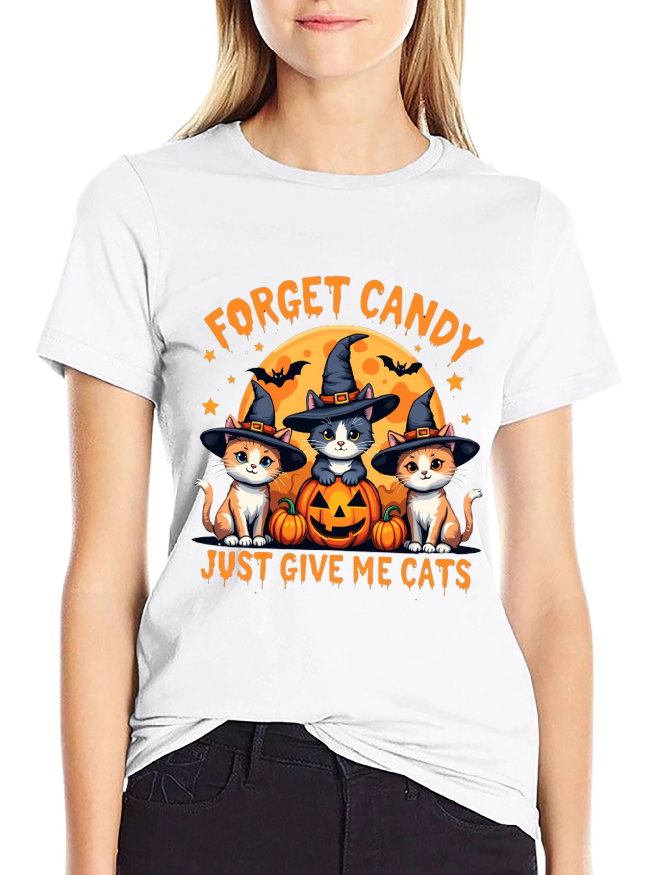 Forget Candy Give Me Cats Halloween T-Shirt