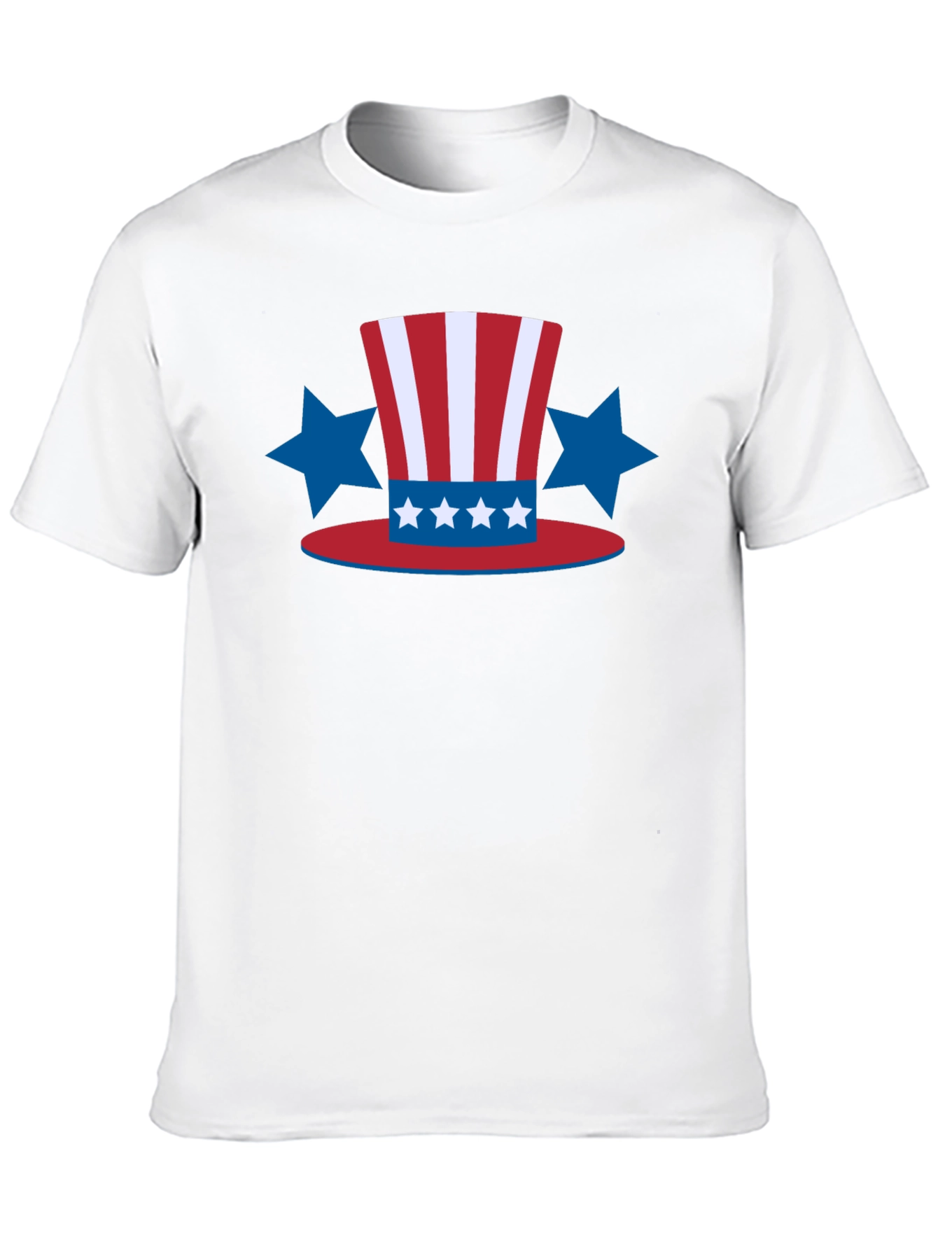 Patriotic Hat Stars Black T-Shirt