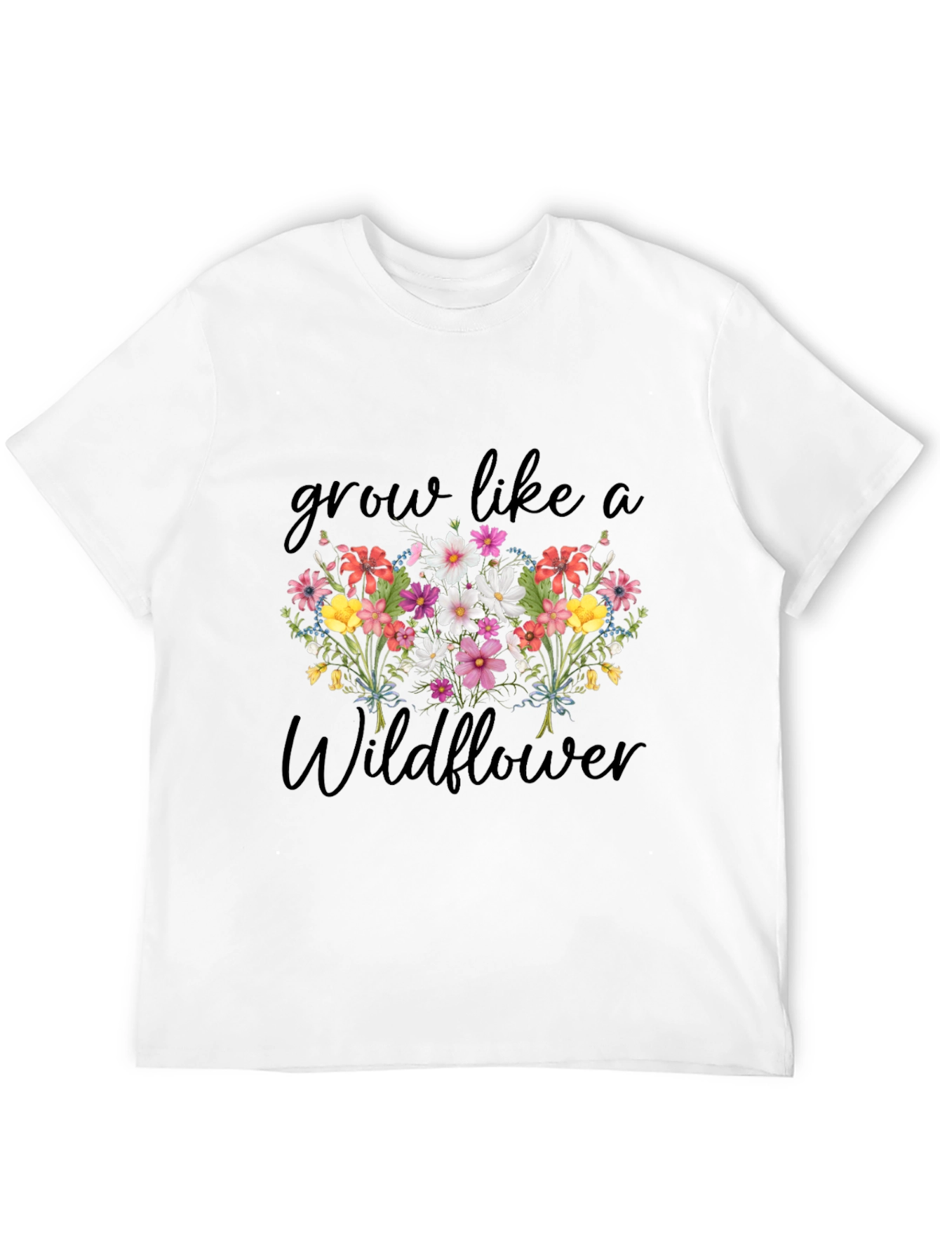 Grow Like a Wildflower Black Graphic T-Shirt