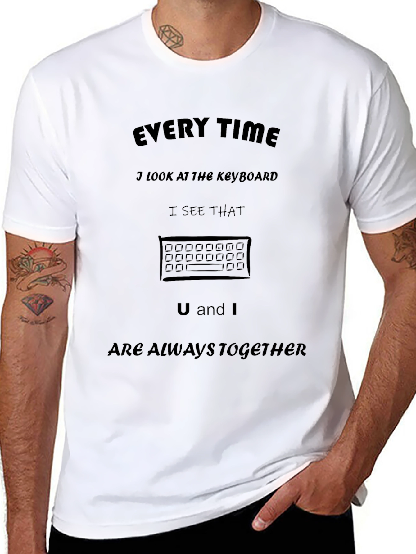 U and I Keyboard T-Shirt - Always Together!