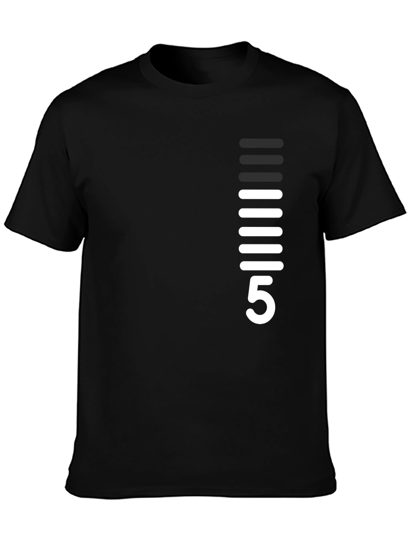 Modern Black T-Shirt with White Graphic