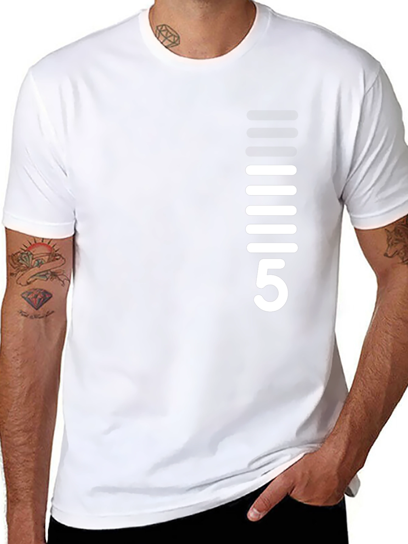 Modern Black T-Shirt with White Graphic