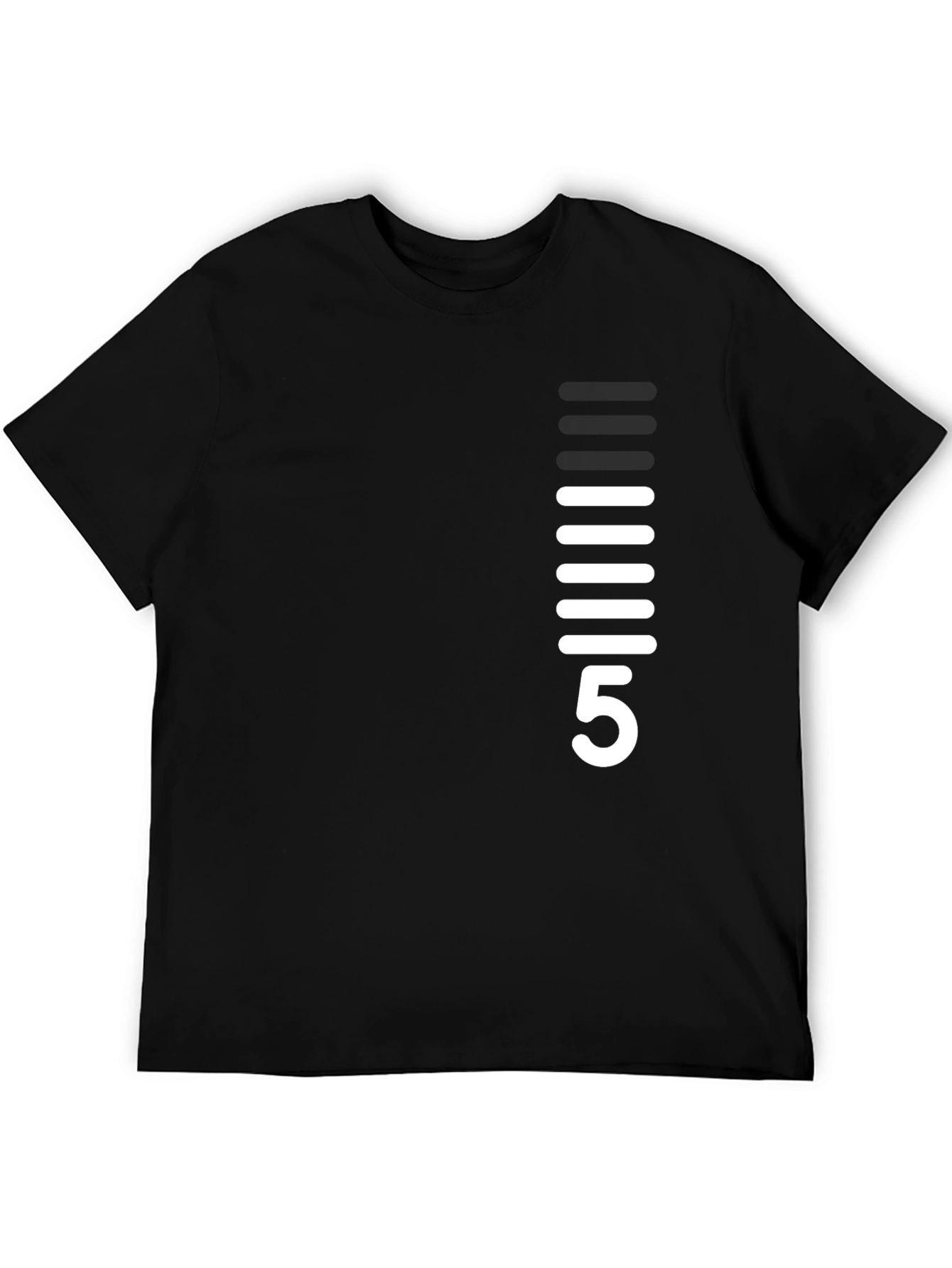 Modern Black T-Shirt with White Graphic