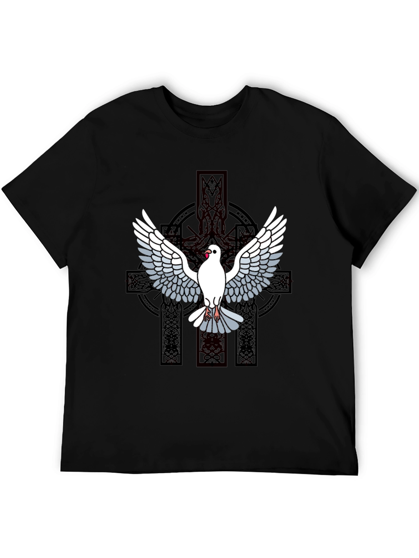 Dove & Celtic Cross Graphic T-Shirt