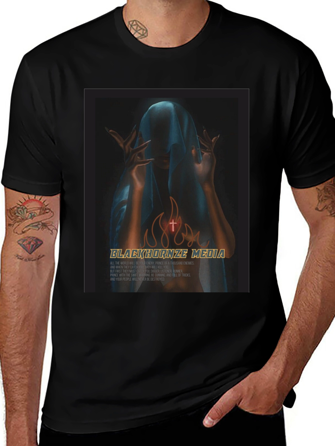 Black Graphic Tee - Blackhornze Media Print