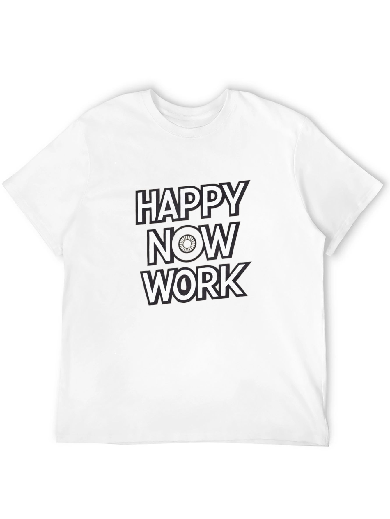 Happy Now Work Black Graphic Tee