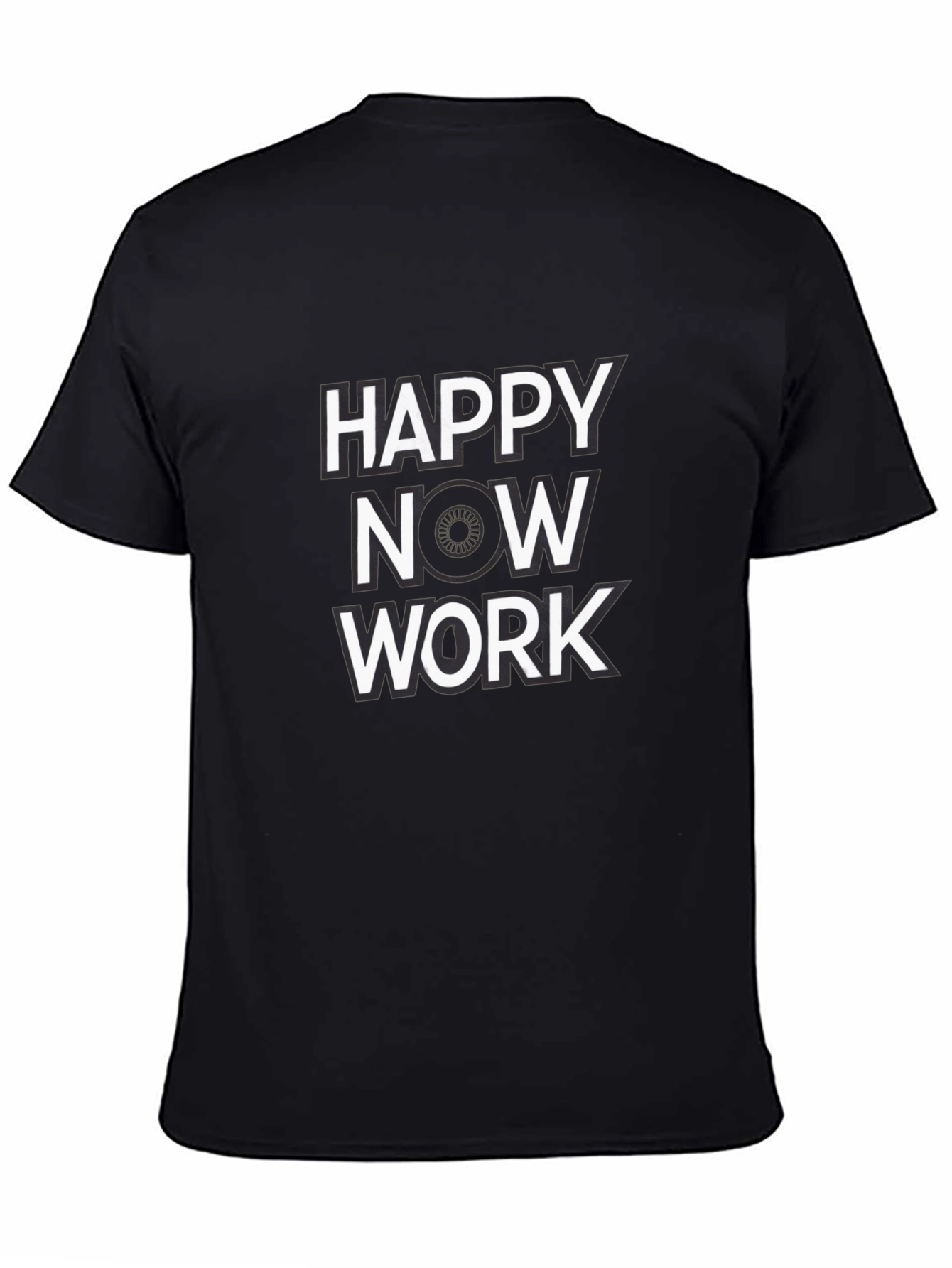 Happy Now Work Black Graphic Tee