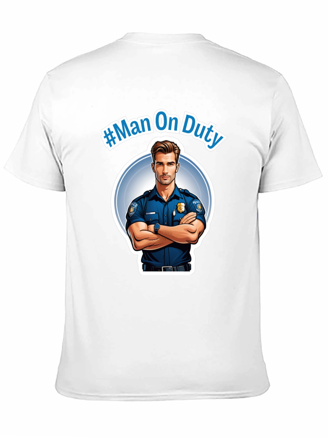 Man On Duty Graphic Black T-Shirt