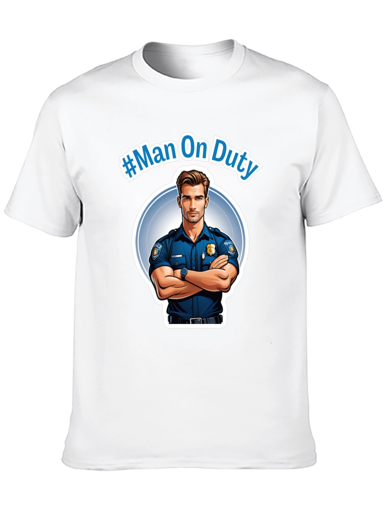 Man On Duty Graphic Black T-Shirt