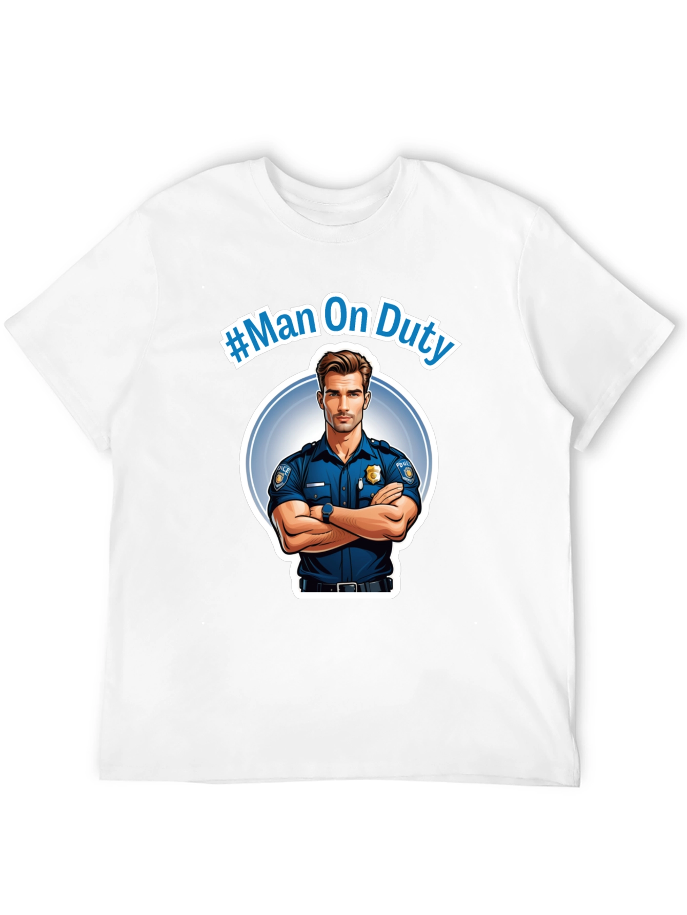 Man On Duty Graphic Black T-Shirt
