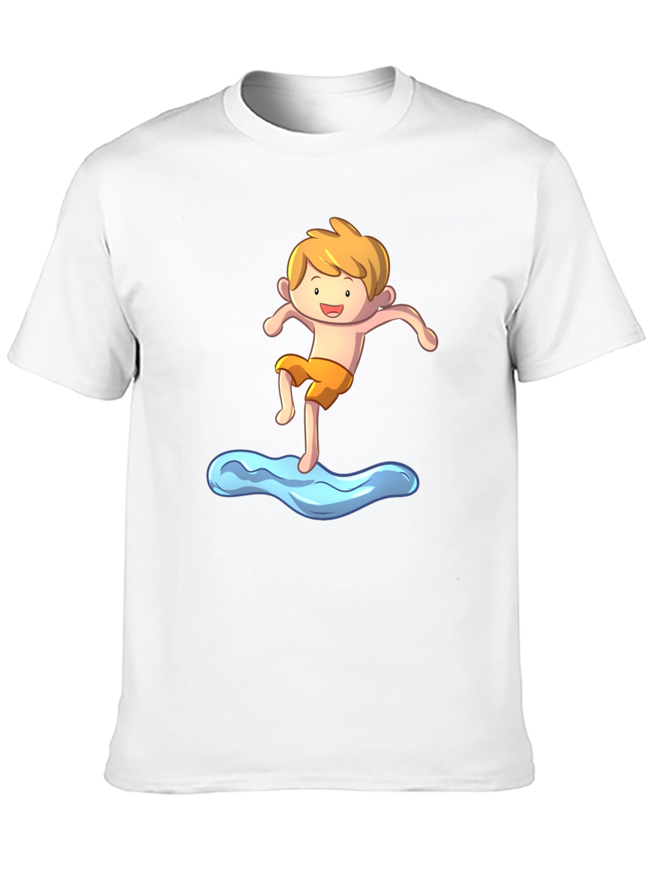 Boy Cartoon Graphic Black T-Shirt
