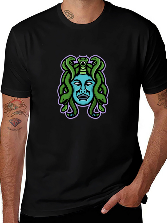 Medusa Graphic Tee - Black Cotton Blend