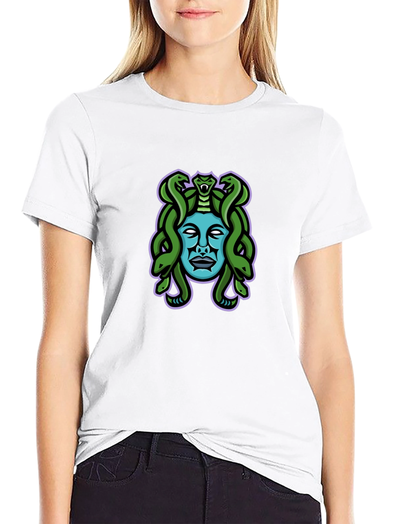 Medusa Graphic Tee - Black Cotton Blend