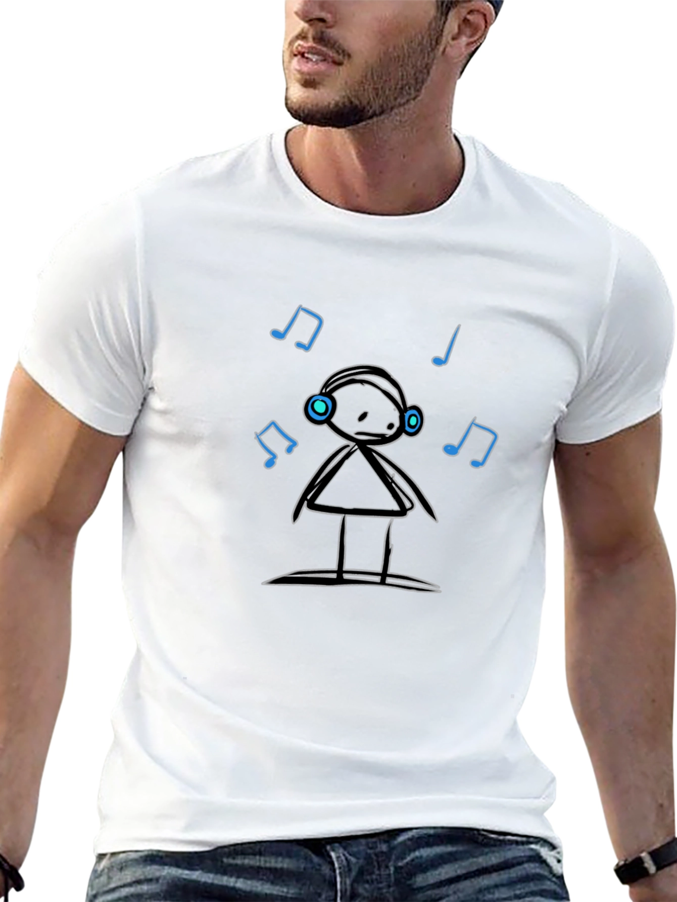Musical Stick Figure Black T-Shirt
