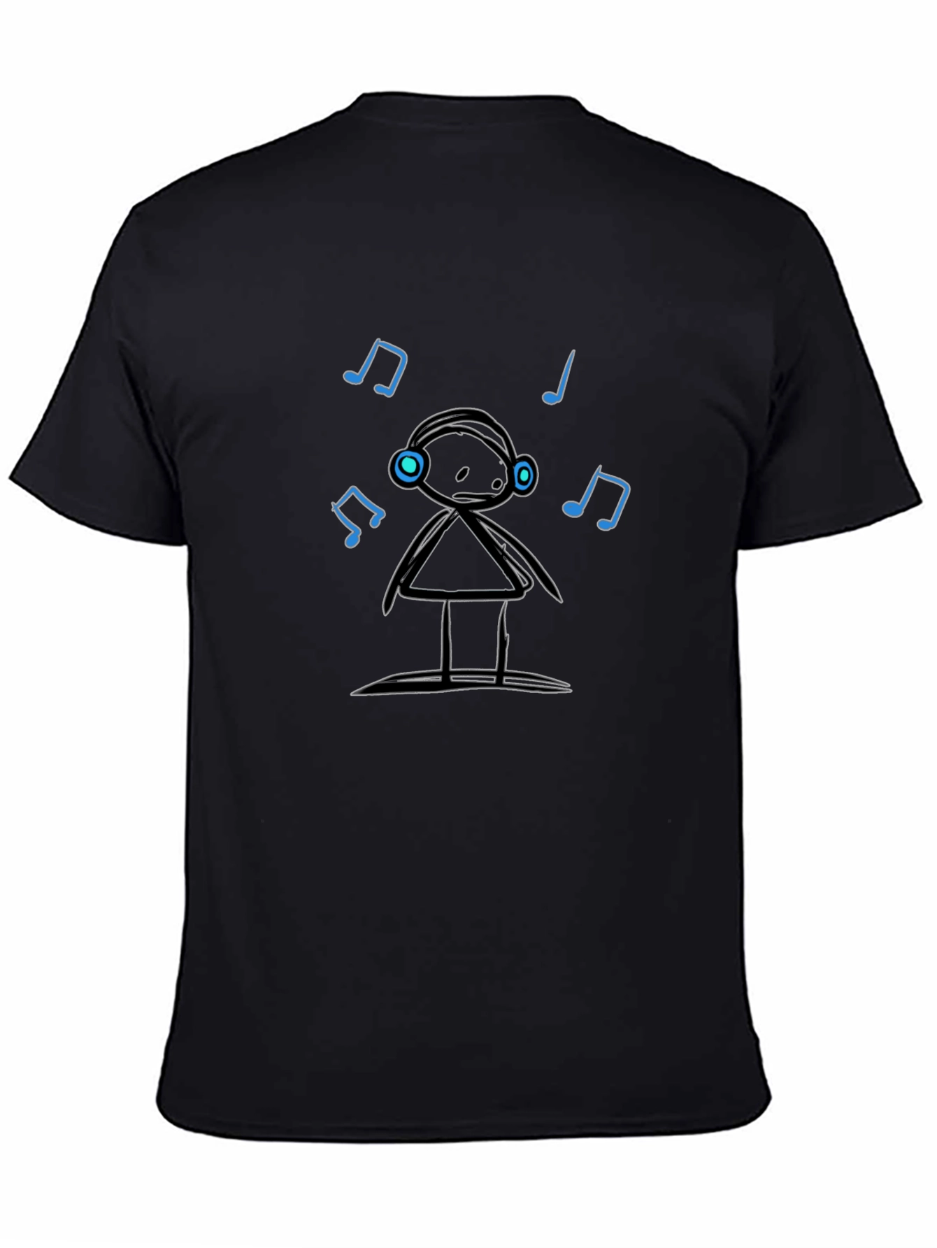 Musical Stick Figure Black T-Shirt