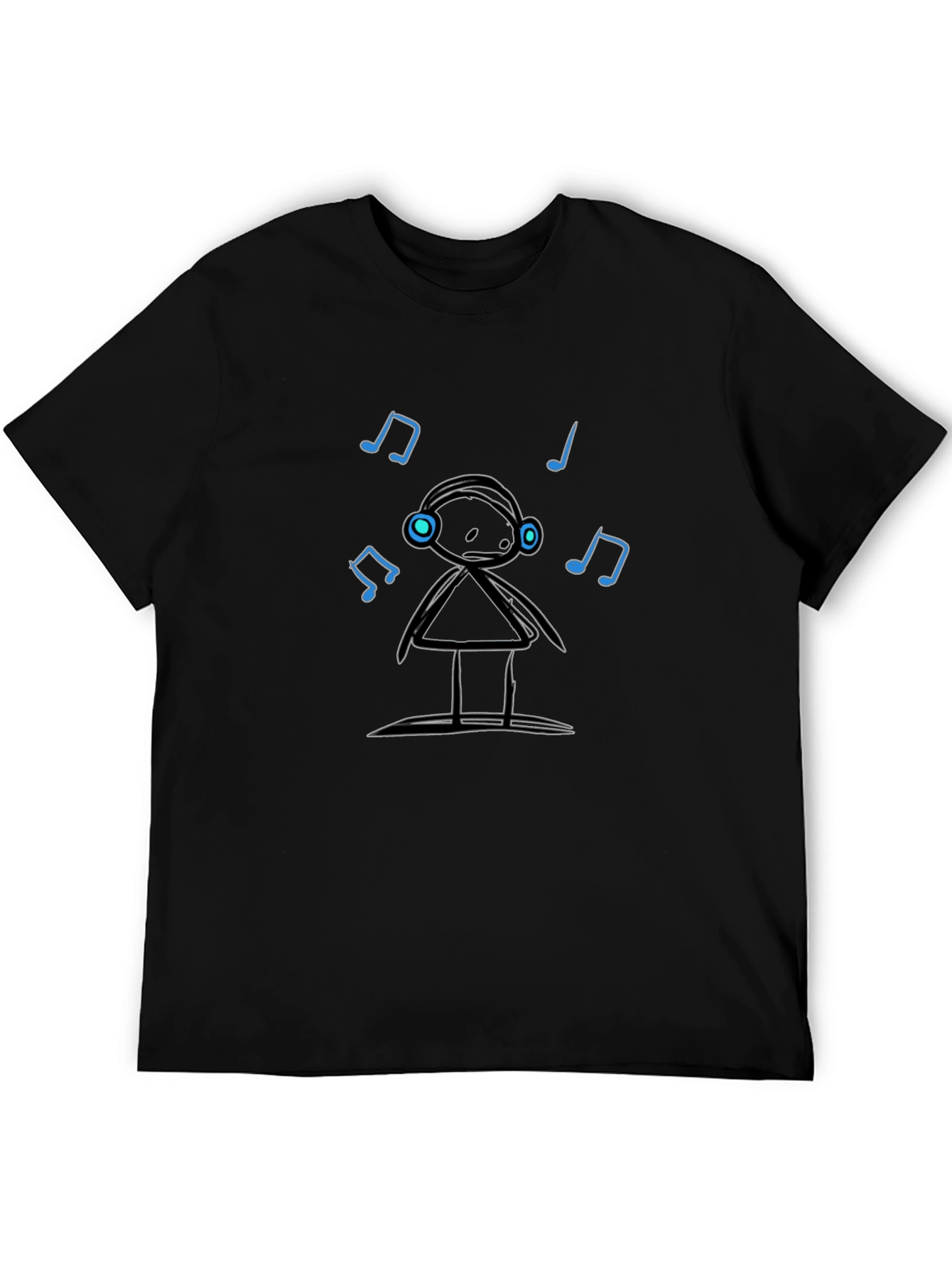 Musical Stick Figure Black T-Shirt