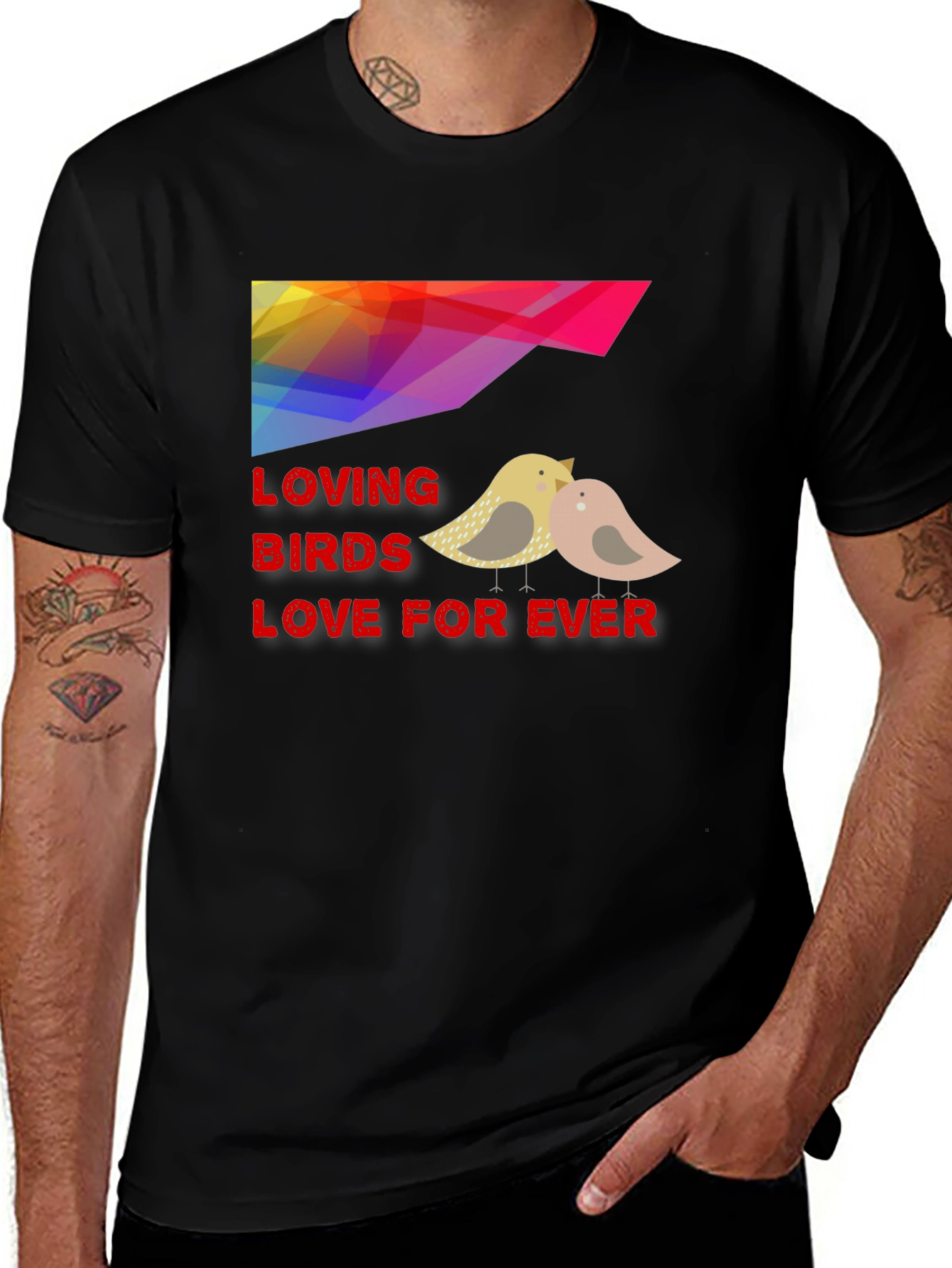 Loving Birds Graphic T-Shirt - Love Forever