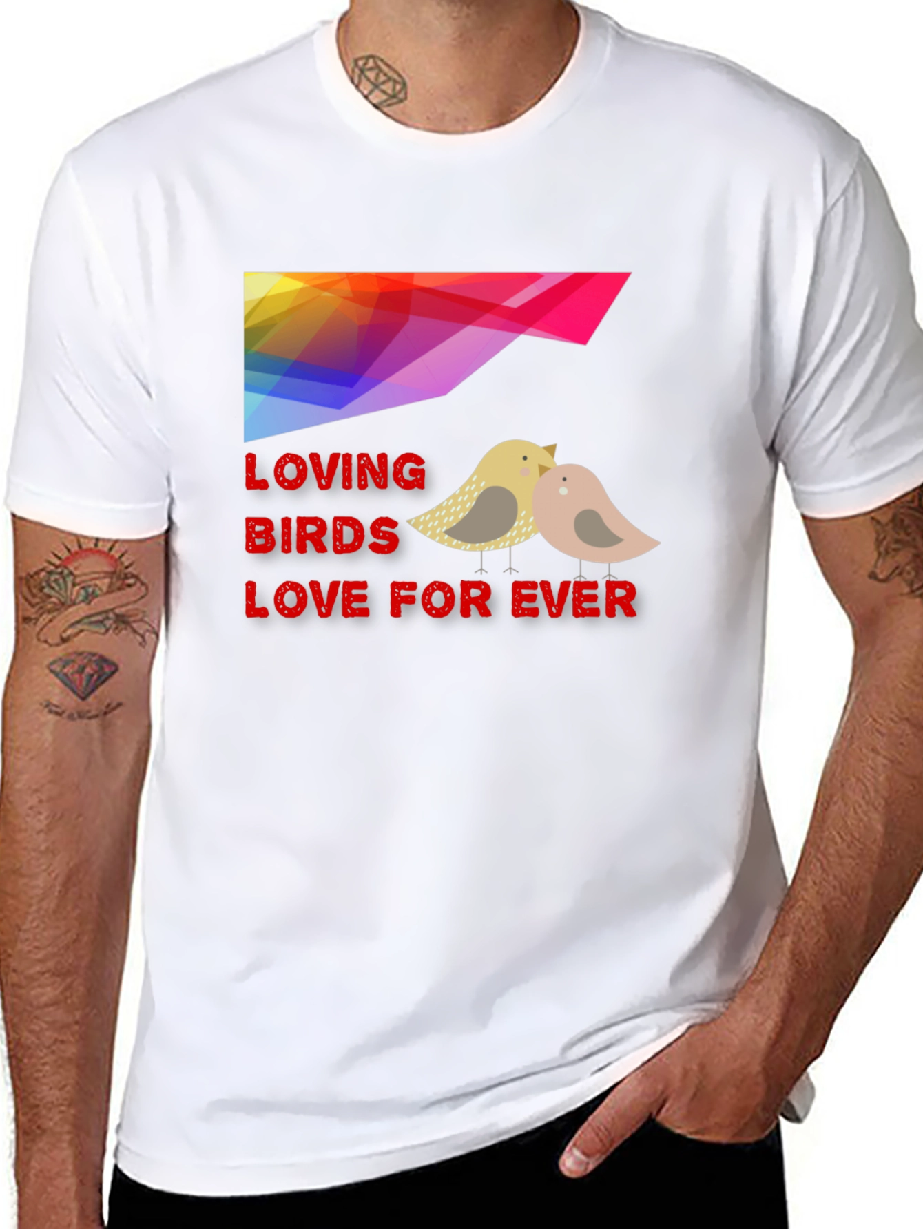 Loving Birds Graphic T-Shirt - Love Forever