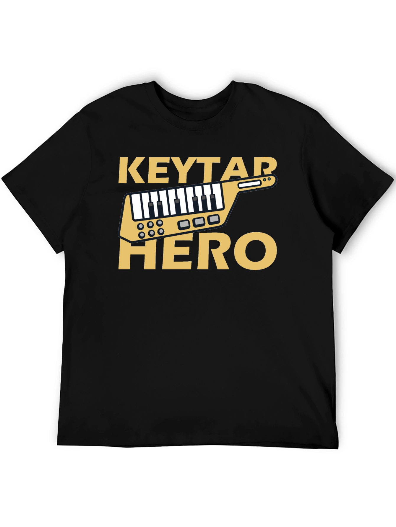 Keytar Hero Black T-Shirt - Music Inspired Design